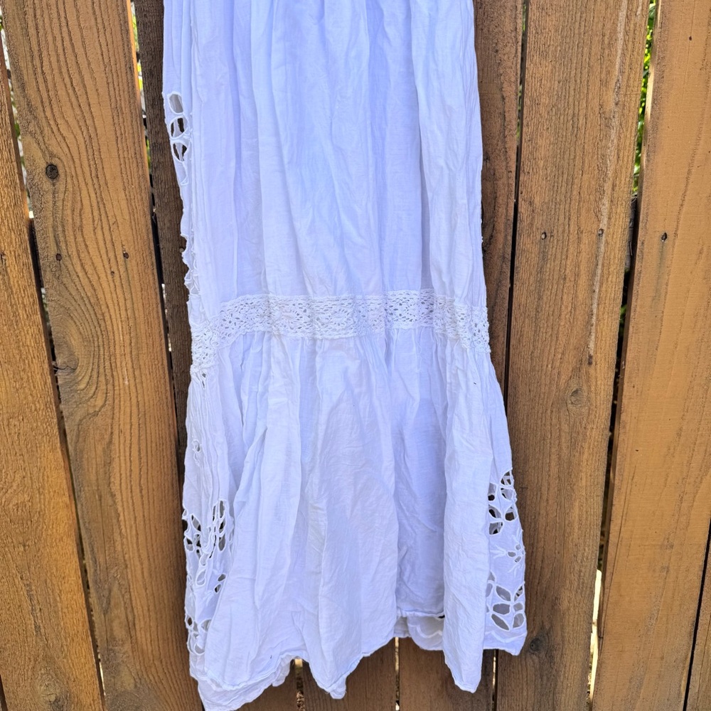 Vintage 100% Cotton White Dress - Picture 9 of 13